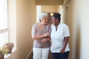 a woman enjoys MD senior assisted living